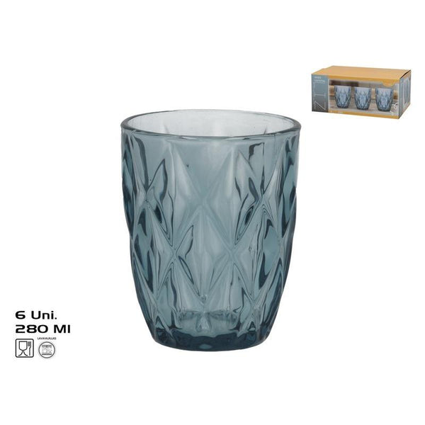SET 6 BICCHIERI ACQUA DIAMOND 280 ML BLU