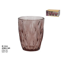 SET 6 BICCHIERI ACQUA DIAMOND 280 ML ROSA