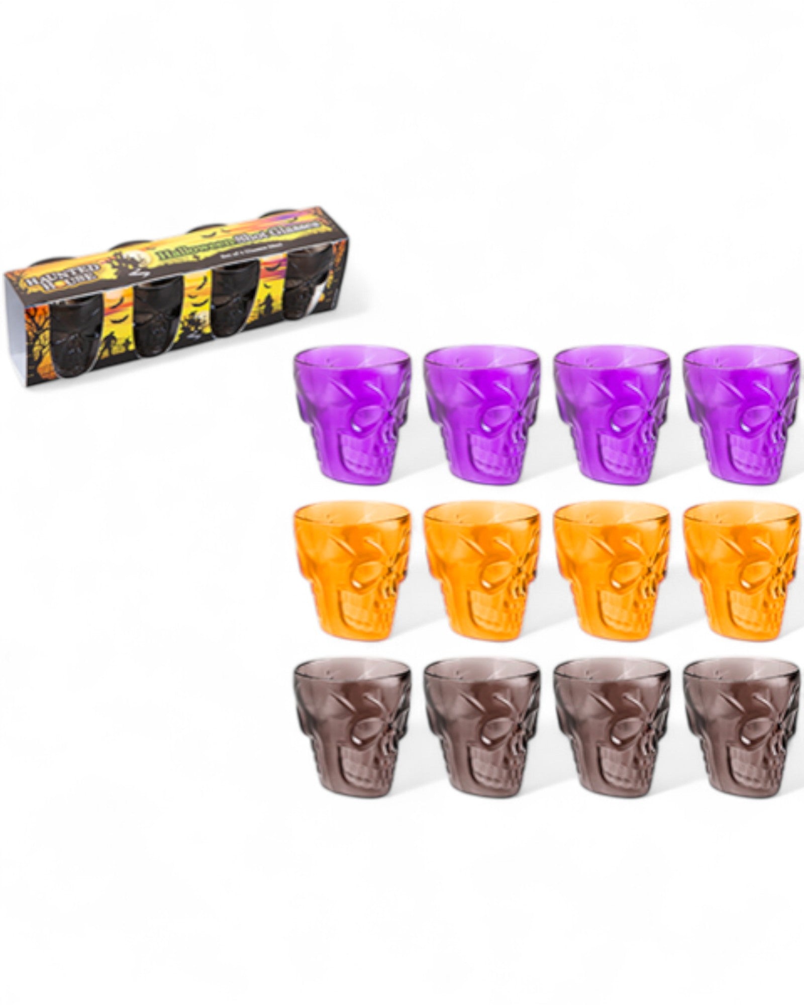 SET 4 BICCHIERI SHOTTINO TESCHIO HALLOWEEN