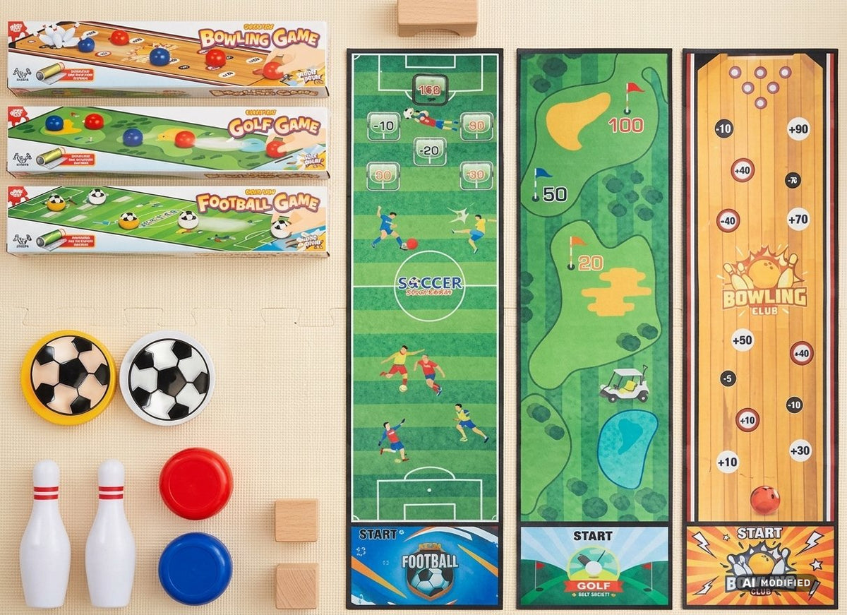 GIOCO SPORTIVO DA TAVOLO CON TAPPETO E ACCESSORI