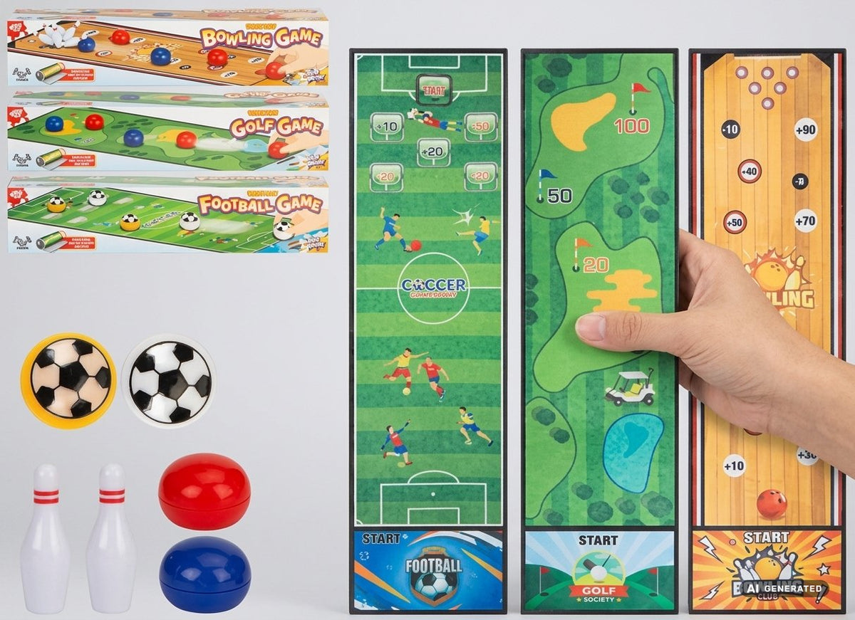 GIOCO SPORTIVO DA TAVOLO CON TAPPETO E ACCESSORI