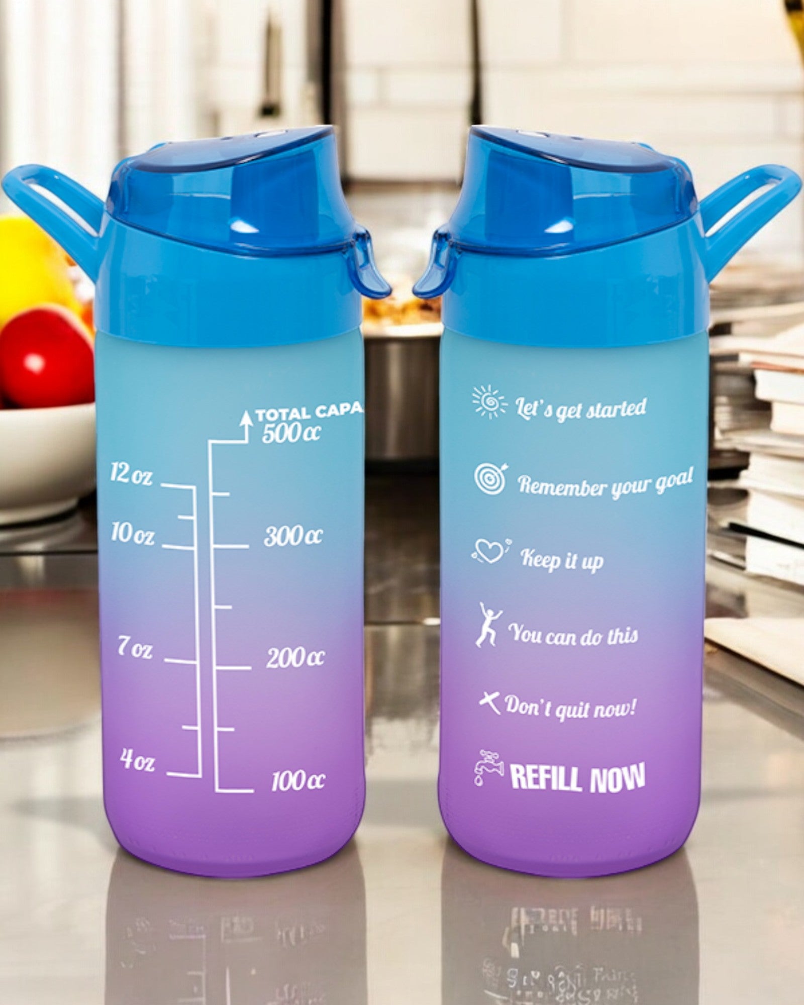 BORRACCIA VETRO BLU VIOLA 500ML