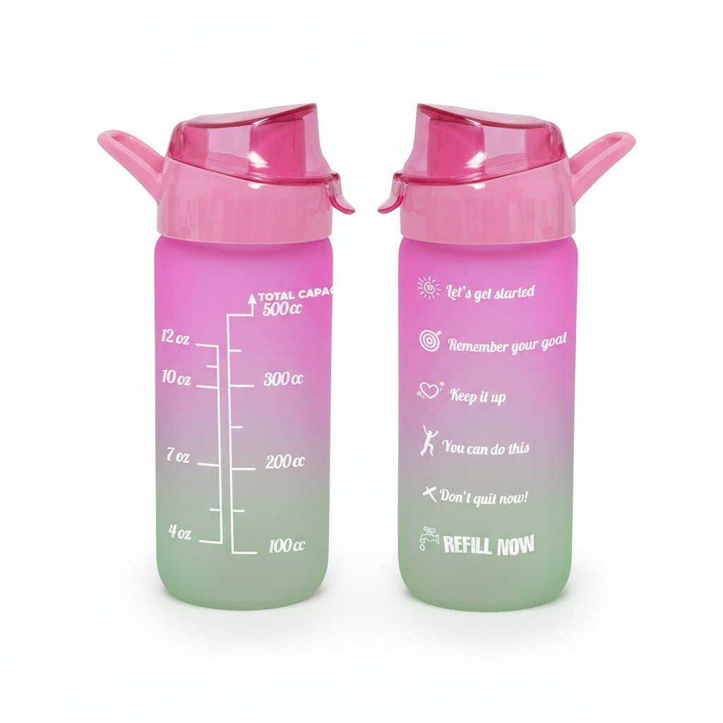 BORRACCIA VETRO ROSA VERDE 500ML