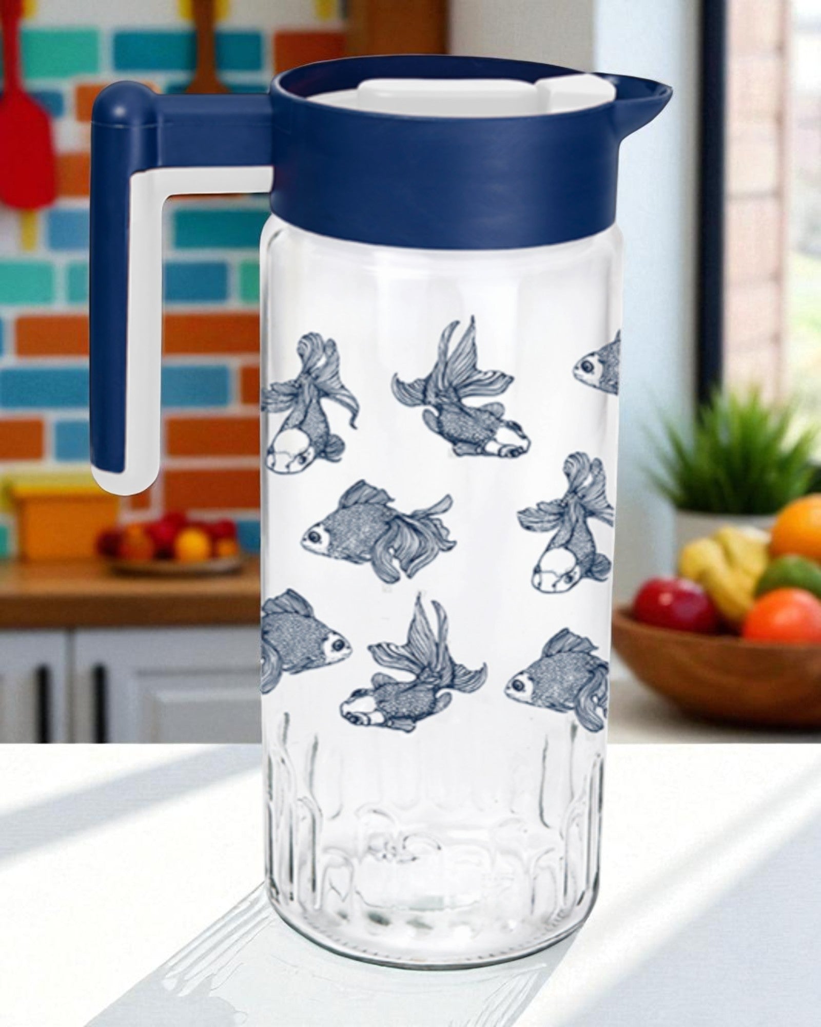 CARAFFA VETRO FISHES 1,50LT