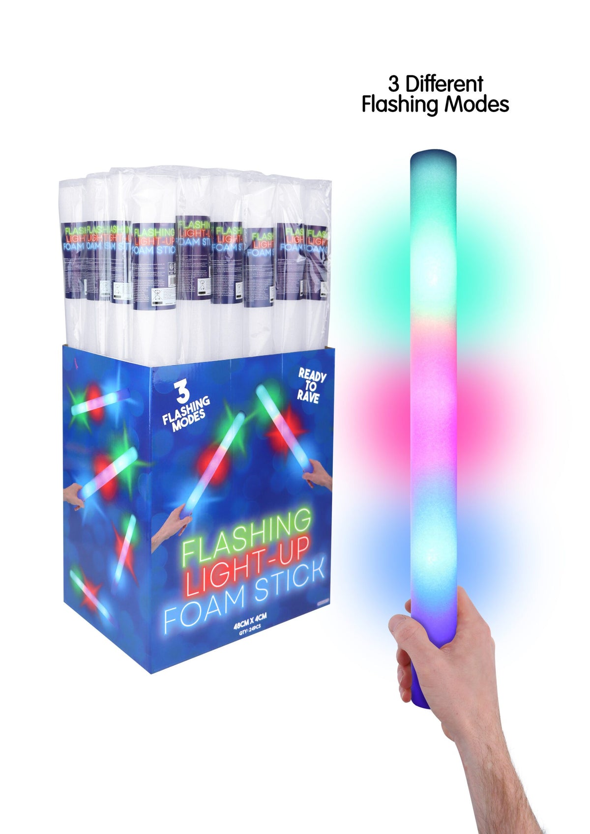 BASTONE LED LUMINOSO SPUGNA MULTICOLOR