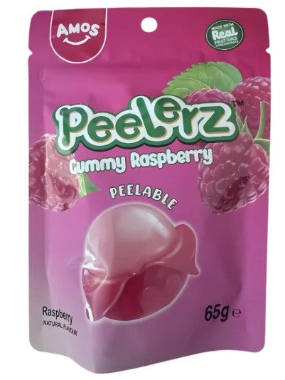 Caramelle gommose Amos Peelerz gusto lampone, confezione da 65 g - Willy Be Smart