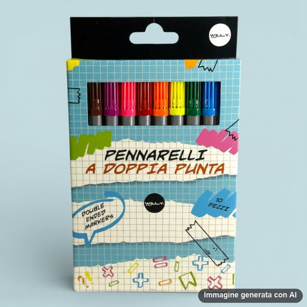 SET 10 PENNARELLI PUNTA DOPPIA