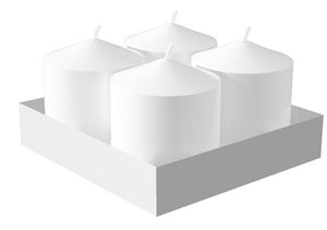 SET 4 CANDELE PILLAR BIANCO OPACO