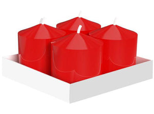 SET 4 CANDELE PILLAR ROSSO LACCATO