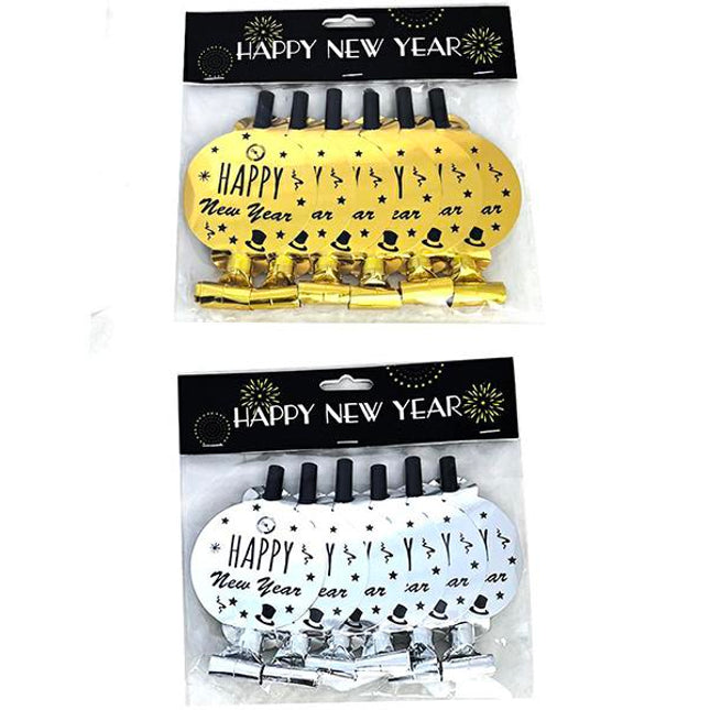SET 6 TROMBETTE PARTY HAPPY NEW YEAR