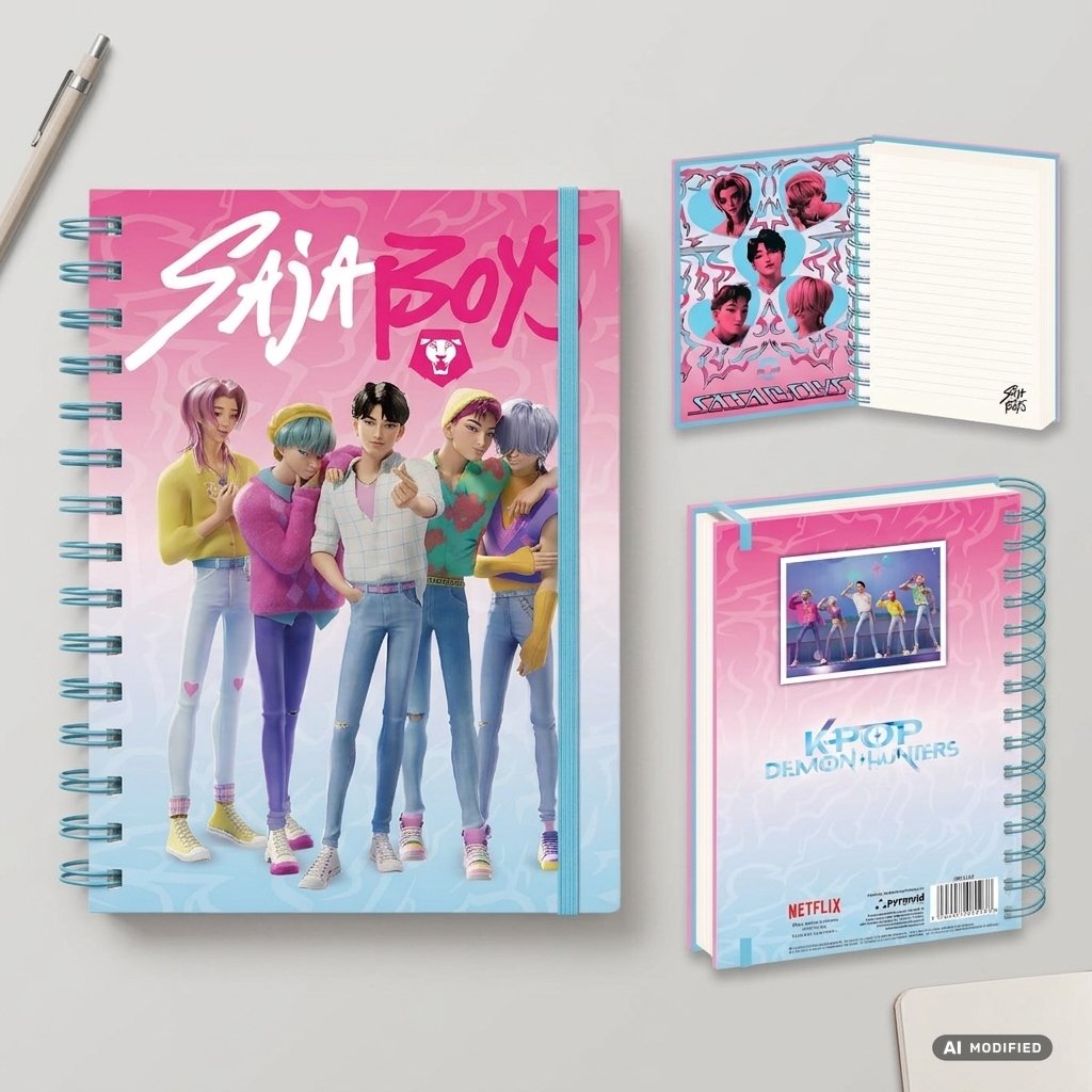 QUADERNO A5 SPIRALE K-POP DEMON HUNTERS SAJA BOYS