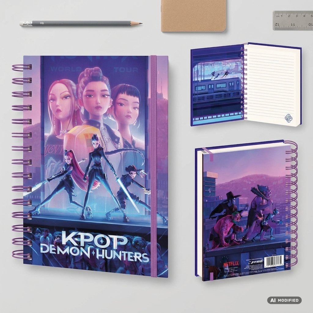 QUADERNO SPIRALE A5K-POP DEMON HUNTERS HUNTRIX