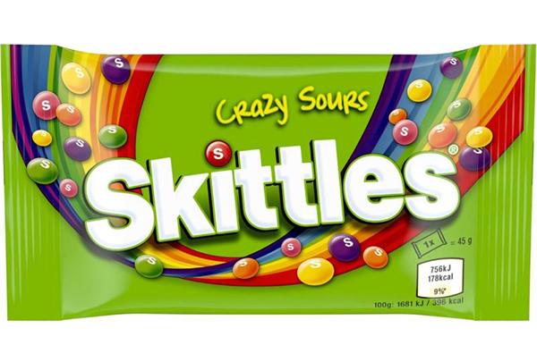 SKITTLES CARAMELLE CRAZY SOURS 38G
