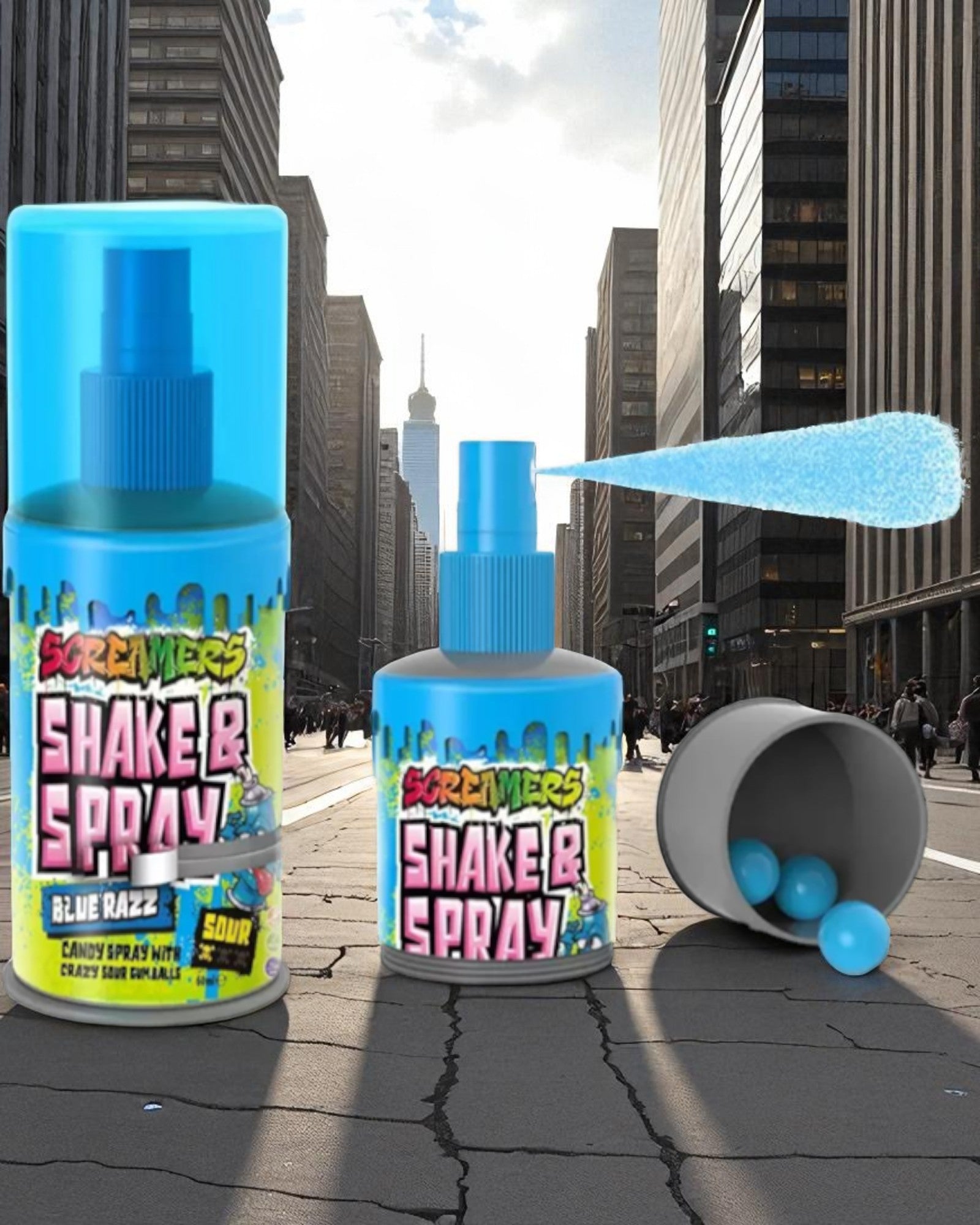 ZED SHAKE  SPRAY BLUE RAZZ CARAMELLE