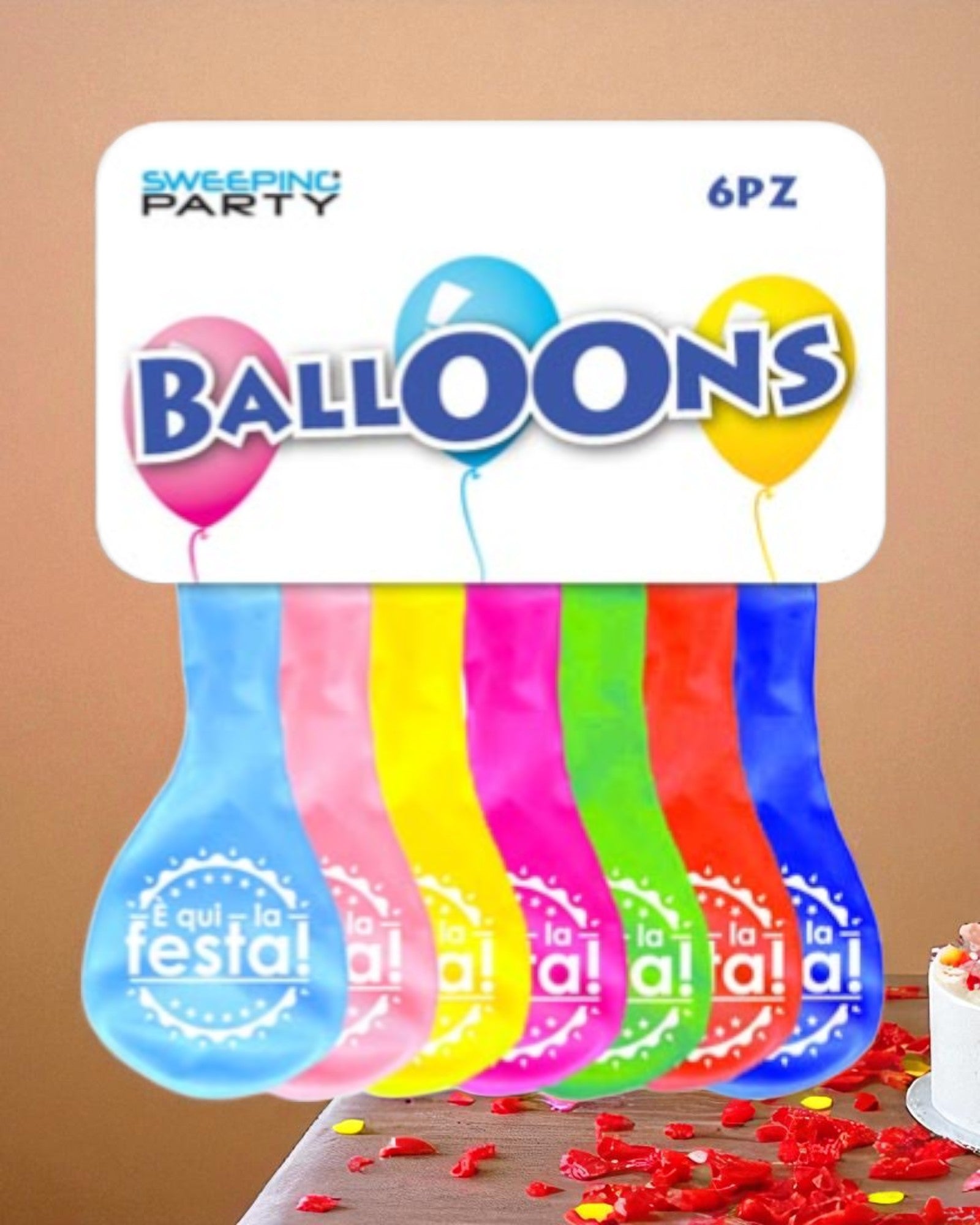 PALLONCINI E' QUI LA FESTA ASSORTITO 6PZ