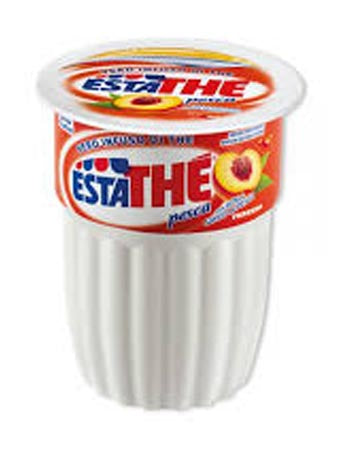 Bicchierino monodose di tè freddo alla pesca da 20 cl con coperchio sigillato