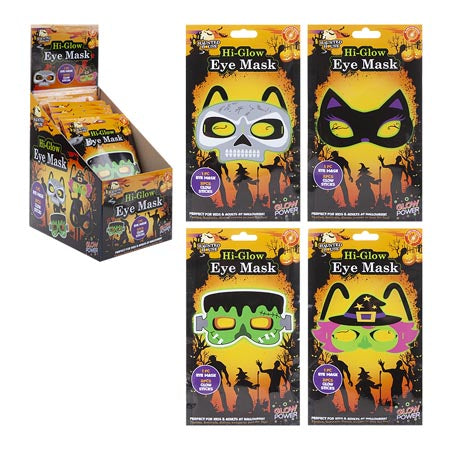 SET 4 MASCHERE  ILLUMINA  AL BUIO HALLOWEEN