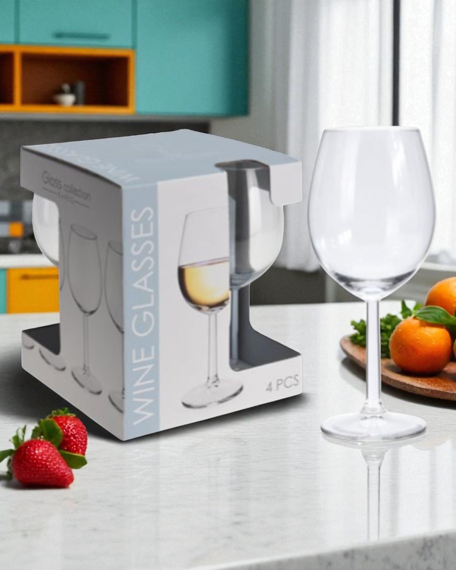 SET 4 CALICI VETRO VINO BIANCO