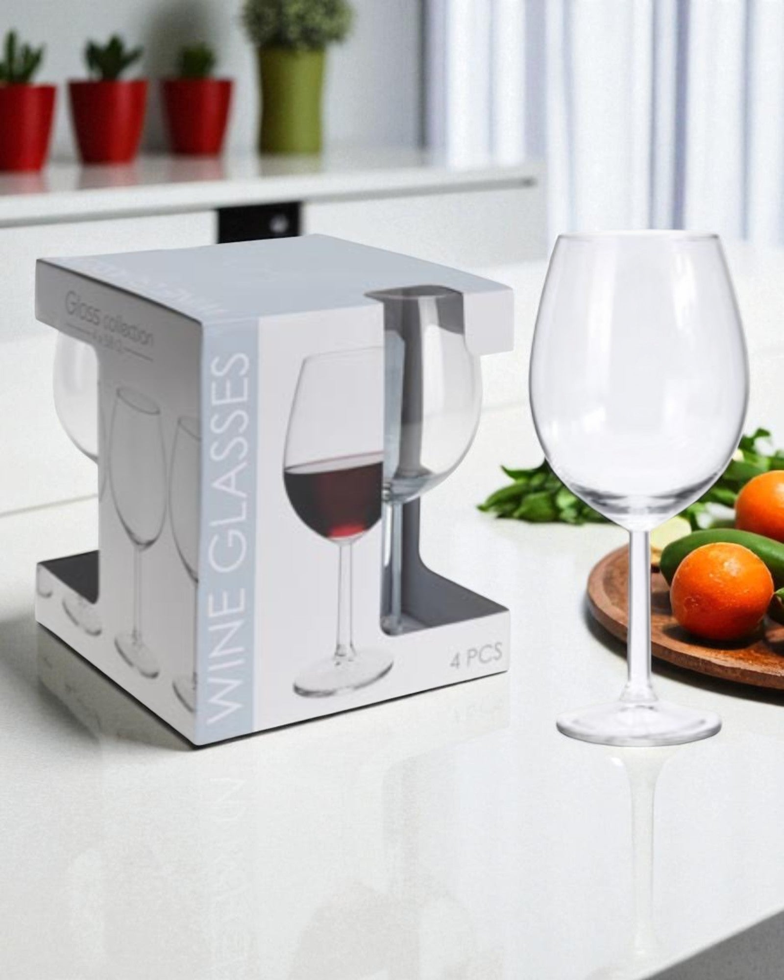 SET 4 CALICI VETRO VINO ROSSO