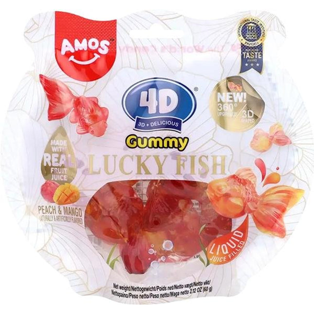 AMOS 4D GUMMY LUCKY FISH PESCA E MANGO 60 GR. - Willy Be Smart