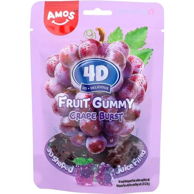 AMOS FRUIT GUMMY JUICY BURST GRAPE 65 GR. - Willy Be Smart