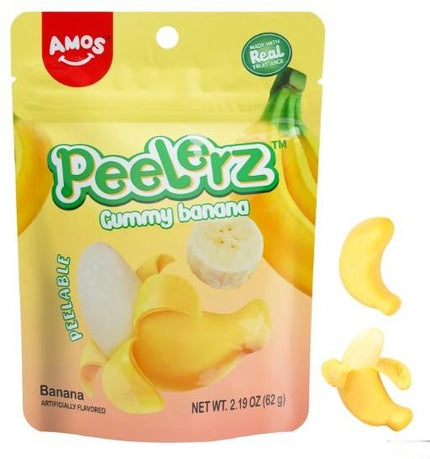 AMOS PEELRZ GUMMY BANANA 65 GR. - Willy Be Smart