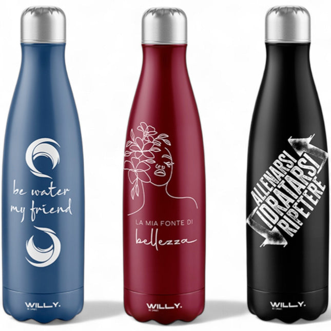 BORRACCIA IN ACCIAIO 500ML - Willy Be Smart