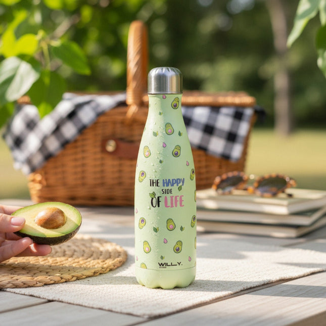 BORRACCIA IN ACCIAIO AVOCADO 500ML - Willy Be Smart