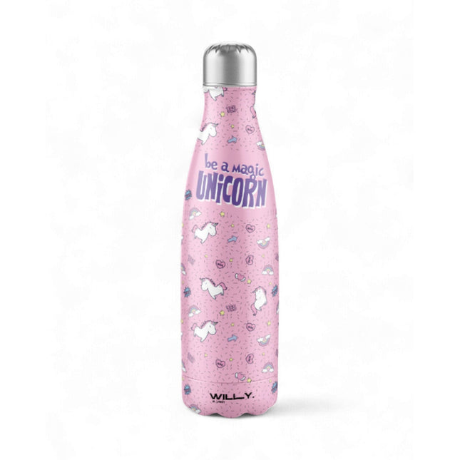 BORRACCIA IN ACCIAIO UNICORN 500ML - Willy Be Smart