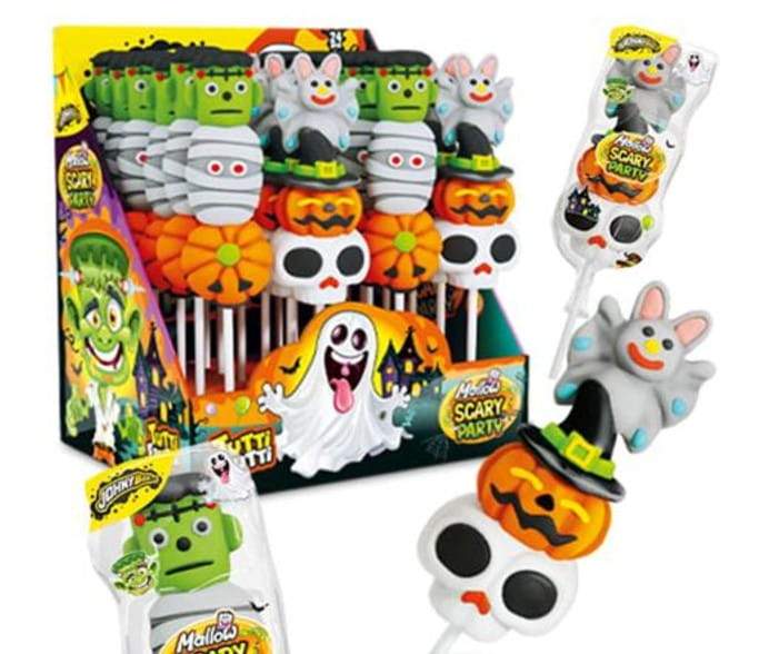 Johny Bee Mallow Scary Party caramelle gommose Halloween colorate con fantasmi zucche mummie e creature paurose