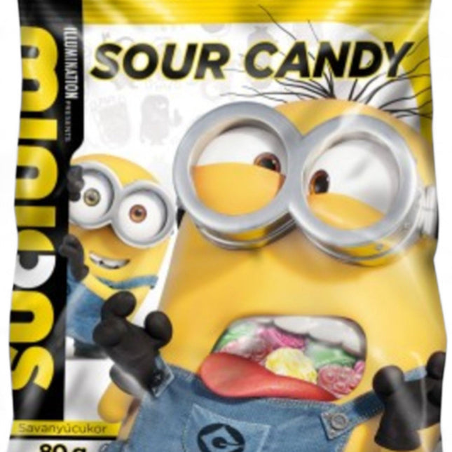 MINIONS SOUR CANDY FRUIT TASTE 80G - Willy Be Smart