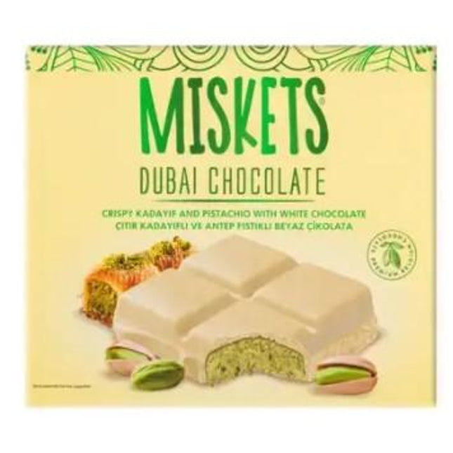 MISKETS DUBAI CIOCCOLATA BIANCA 100 GR. - Willy Be Smart