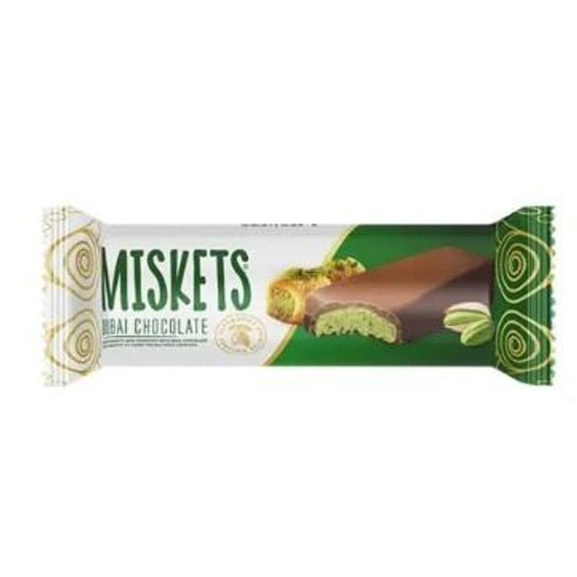 MISKETS DUBAI MILK PISTACHIO CHOCOLATE 25 GR. - Willy Be Smart