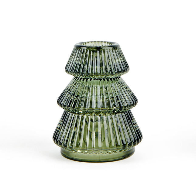 PORTACANDELA VETRO ALBERO GREEN XMAS - Willy Be Smart