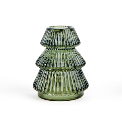 PORTACANDELA VETRO ALBERO GREEN XMAS - Willy Be Smart