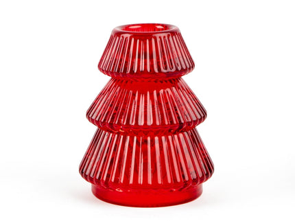 PORTACANDELA VETRO ALBERO RED XMAS - Willy Be Smart