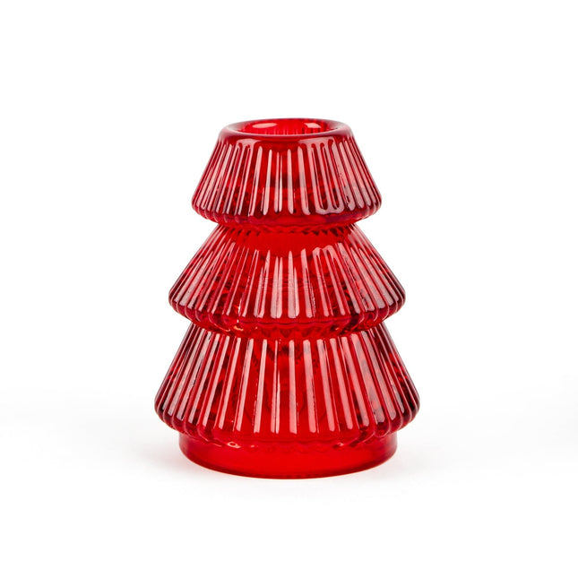 PORTACANDELA VETRO ALBERO RED XMAS - Willy Be Smart