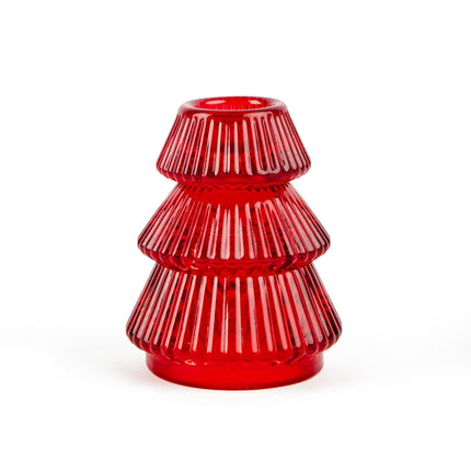 PORTACANDELA VETRO ALBERO RED XMAS - Willy Be Smart