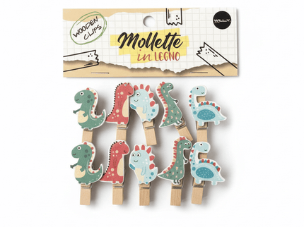 SET 10 MOLLETTE LEGNO DINO - Willy Be Smart
