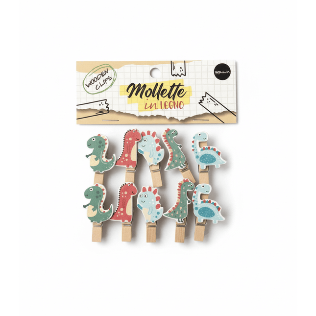 SET 10 MOLLETTE LEGNO DINO - Willy Be Smart