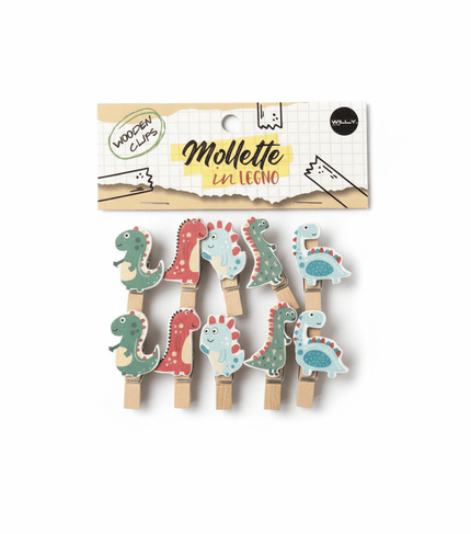SET 10 MOLLETTE LEGNO DINO - Willy Be Smart