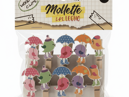 SET 10 MOLLETTE LEGNO UMBRELLA - Willy Be Smart