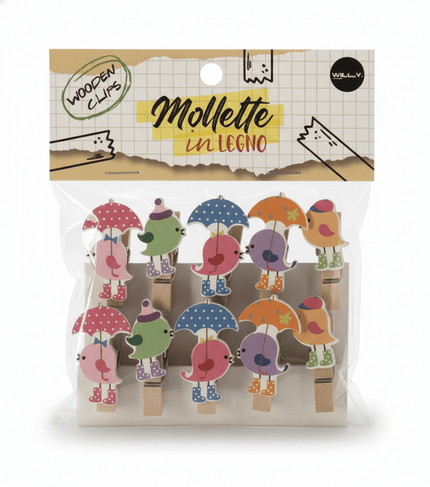SET 10 MOLLETTE LEGNO UMBRELLA - Willy Be Smart