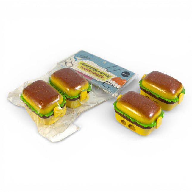 SET 2 APPUNTALAPIS CON GOMMA HAMBURGER - Willy Be Smart