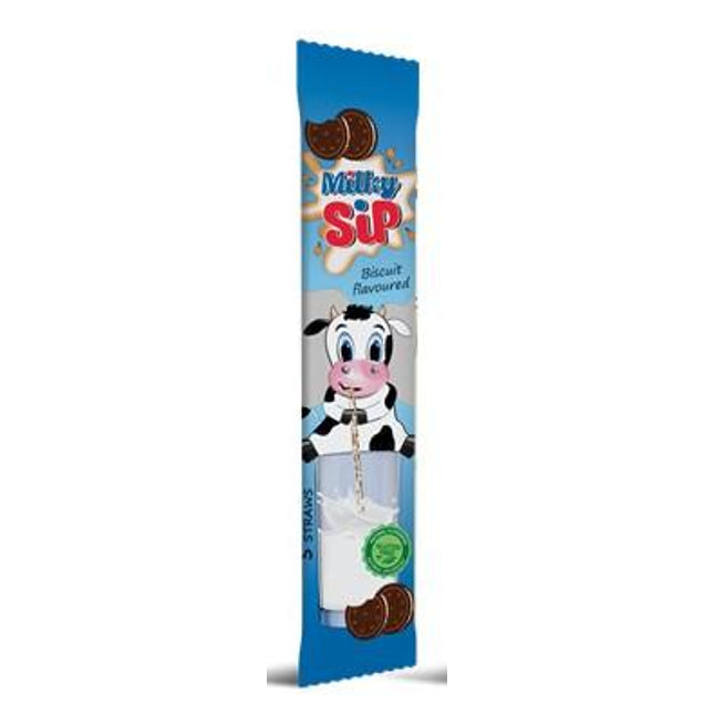 SET 5 CANNUCCE AROMATIZZATE COOKIE AND CREAM 30 GR. MILKY SIP - Willy Be Smart