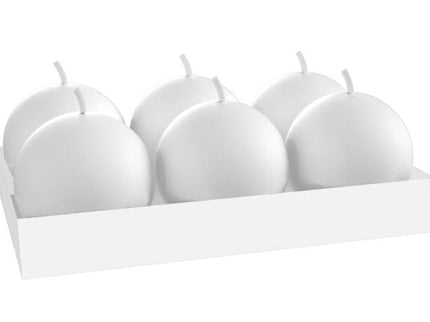 SET 6 CANDELE SFERA BIANCO OPACO - Willy Be Smart