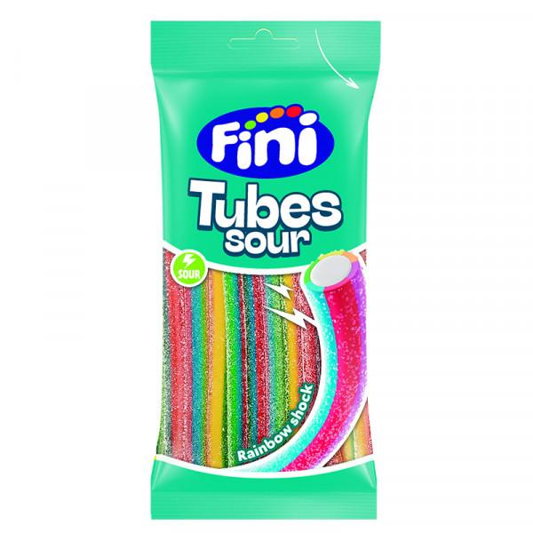 Fini Tubes Sour caramelle tubo acide colorate arcobaleno 90gr confezione verde