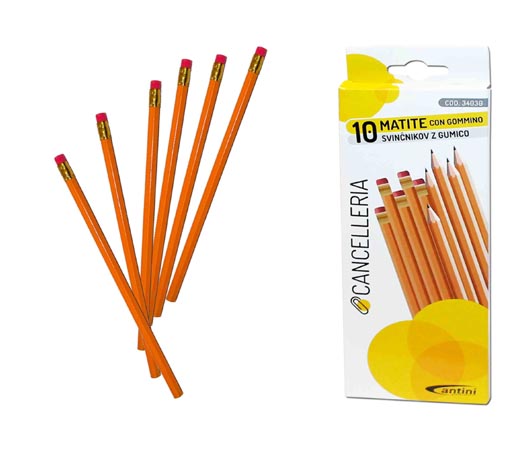 SET 10 MATITE CON GOMMA