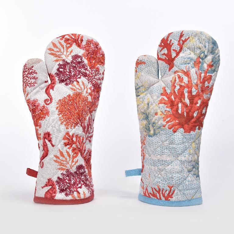 GUANTO DA CUCINA IN COTONE CORALLO