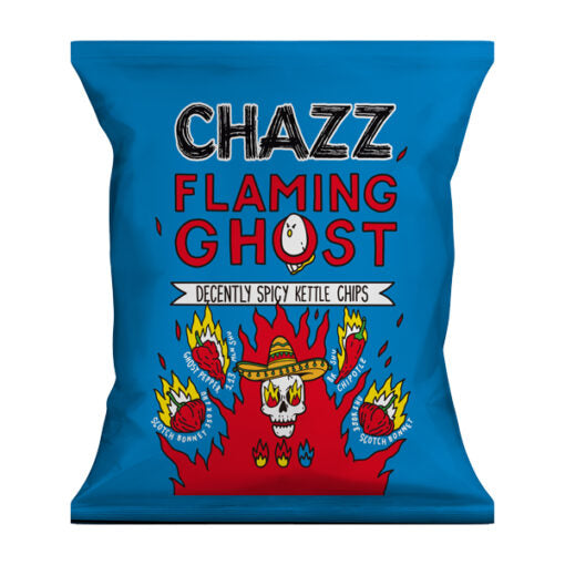 CHAZZ POTATO CHIPS FLAMING GHOST PEPPER 50 GR.
